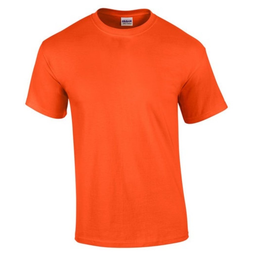 🆕 GILDAN ADULT ULTRA COTTON ROUND-NECK SHORT SLEEVE T-SHIRT - ORANGE - MEN